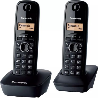 Téléphone fixe sans fil DECT Duo écran rétroéclairé répertoire 50 noms noir - Panasonic KX-TG1612FRH