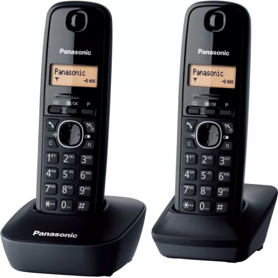 Téléphone fixe sans fil DECT Duo écran rétroéclairé répertoire 50 noms noir - Panasonic KX-TG1612FRH