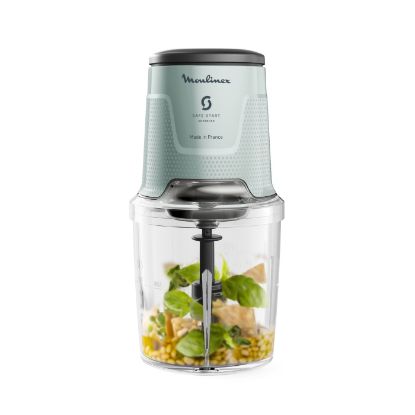Mini hachoir électrique Moulinex Easy Press AT7404 – 600 W, 4 lames, 500 ml, eucalyptus