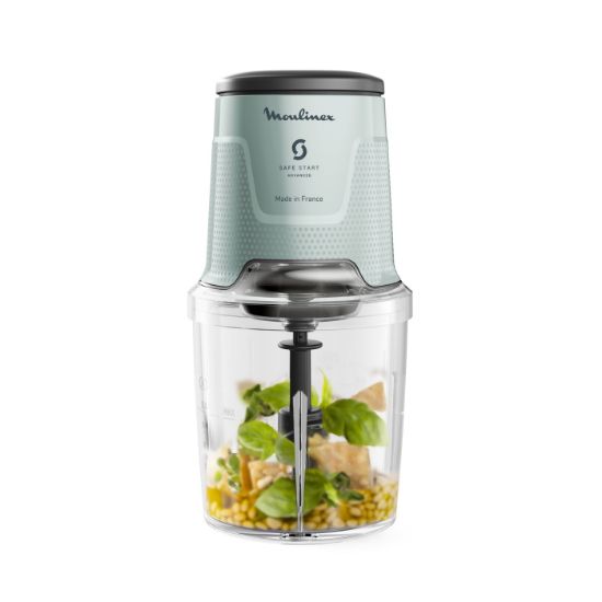 Mini hachoir électrique Moulinex Easy Press AT7404 – 600 W, 4 lames, 500 ml, eucalyptus