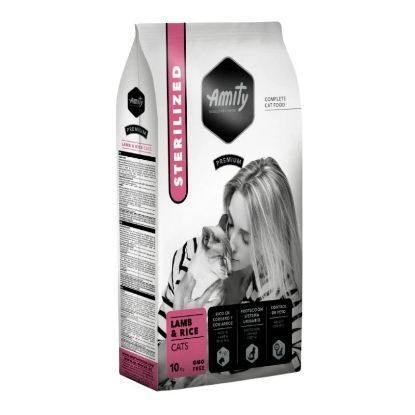 Croquettes chat stérilisé Amity Premium agneau et riz – 10 kg