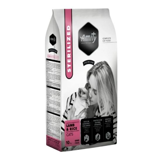 Croquettes chat stérilisé Amity Premium agneau et riz – 10 kg