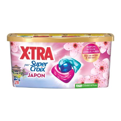 Lessive en capsules Super Croix par X-TRA trio-caps japon × 28 336 g