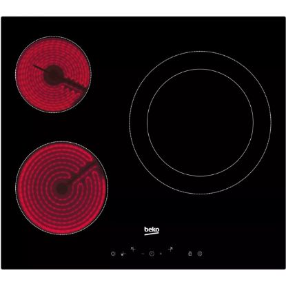 Plaque vitrocéramique 3 foyers 60 cm commandes tactiles - Beko HIC63402T