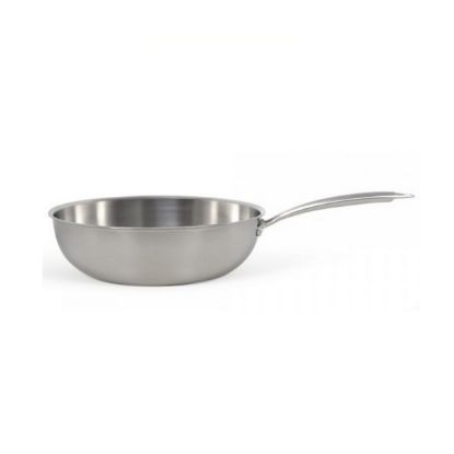 Wok inox triply 28 cm sans revêtement induction et four – Livoo Brigade MEP162 – inox