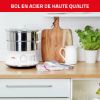 Cuiseur vapeur 6 L 2 bols inox avec minuterie – Seb Convenient – blanc et inox