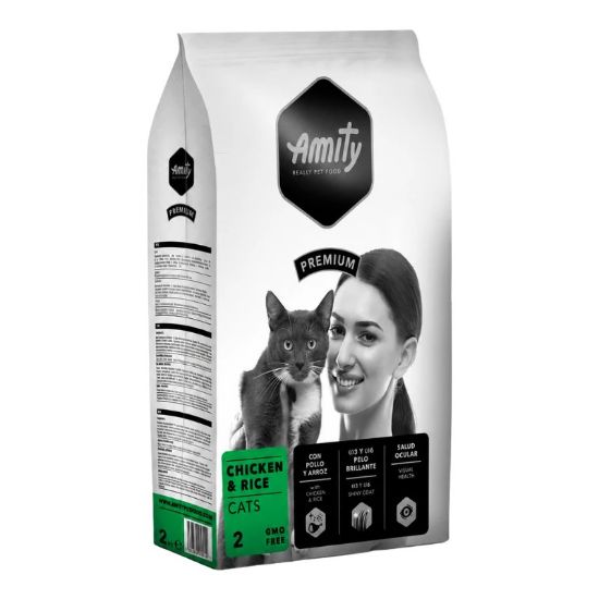 Croquettes chat Amity Premium poulet et riz – 2 kg