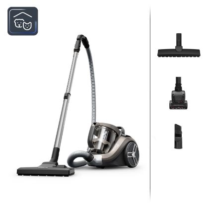 Aspirateur sans sac Rowenta Compact Power Cyclonic XXL RO4B50 – 900 W max, 2,5 L, mini turbobrosse