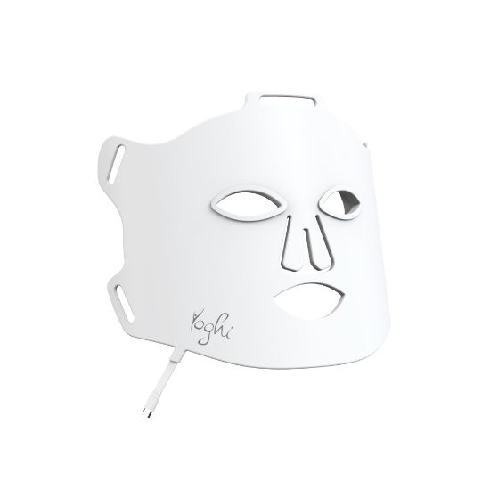 Masque LED visage 4 lumières sans fil avec télécommande – Yoghi Lune de Soie – blanc