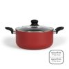 Faitout 24 cm aluminium antiadhésif avec couvercle verre induction – Livoo Premier Chef MEP150R – rouge