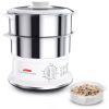 Cuiseur vapeur 6 L 2 bols inox avec minuterie – Seb Convenient – blanc et inox