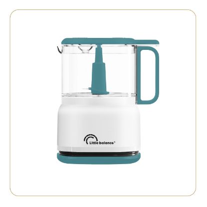 Mini hachoir électrique 250 W pulse et continu, orifice à sauces – Little Balance Happy Mix – émeraude