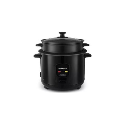 Cuiseur à riz 1,8 L 700 W avec panier vapeur et maintien au chaud – Schneider Souffle de riz – noir