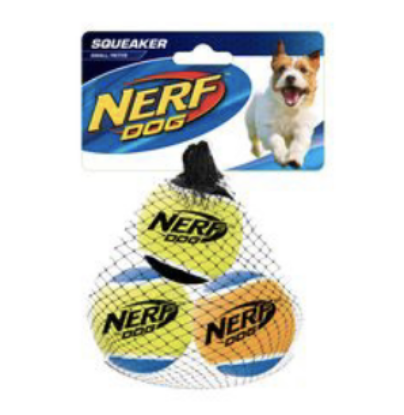 NERF DOG Lot De 3 Balles taille 2.5 Squeaker
