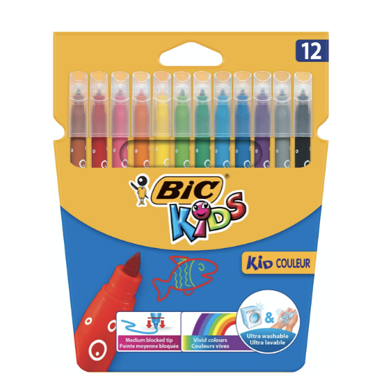 Picture of Feutre de  Coloriage BIC Kids 2,8mm - Etui 12 couleurs