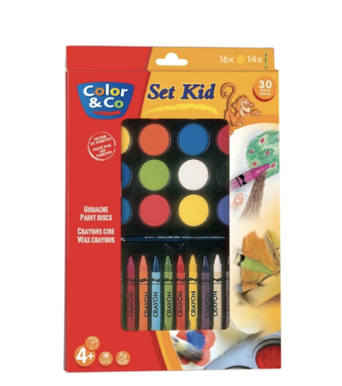 Picture of Crayons Cire + Kit 16 Pastilles - Etu 14 couleurs
