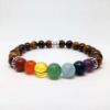 Bracelet 7 chakras en pierres naturelles Œil de tigre