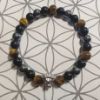 Bracelet triple protection Hématite, Obsidienne Œil céleste et Œil de tigre