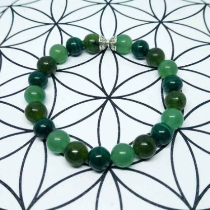 Bracelet Bien-être Aventurine verte, Jade et Malachite