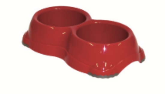 Image de Gamelle Chien Double Smarty 2 - 2x645ml Rouge