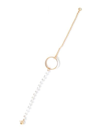 Image de Bracelet cercle chaine perlée blanc