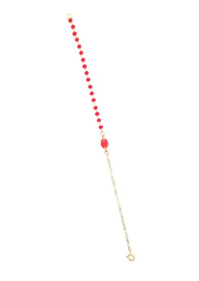 Image de Bracelet Madone chaine perlée rouge