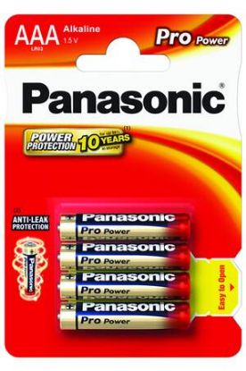 Image de Piles AAA PANASONIC LR03PPG/4BP - Lot de 4 piles LR03