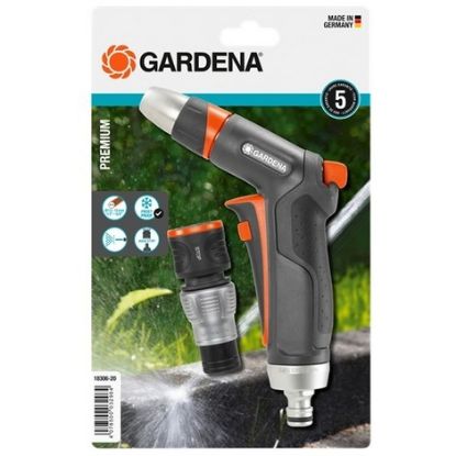 Image de Gardena Pistolet De Nettoyage + Raccord Aquastop Premium Jet Concentré Et Jet De Brume,