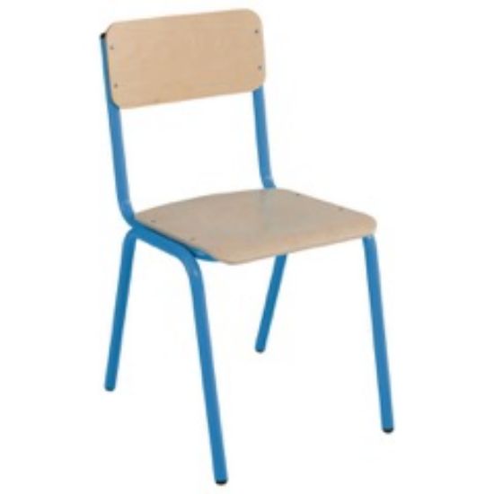 Chaise scolaire empilable bleue