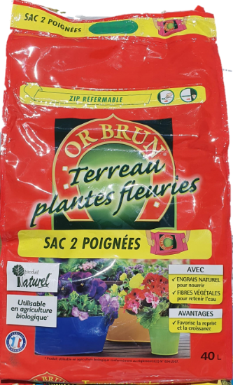 Image de Terreau Or Brun 40L - Plante Fleurie   Utilisable en agriculture biologique