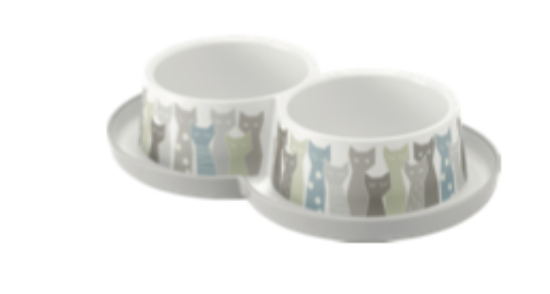 Image de Gamelle Chat Double Dinner Moderna 2x350ml 