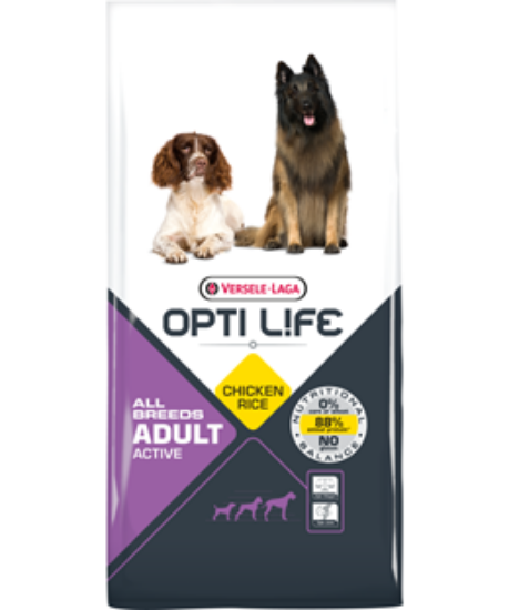 Image de OptiLife Adult Active All Breeds Poulet 12.5Kg