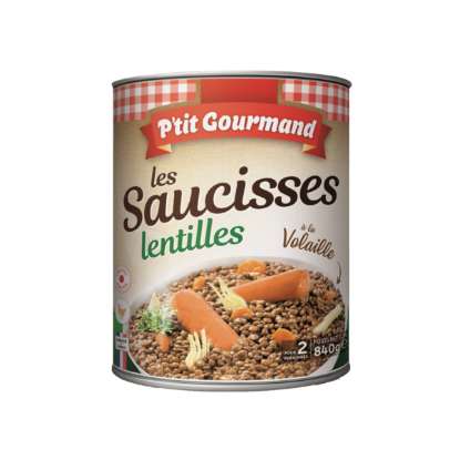 Saucisses de volaille aux lentilles Ptit Gourmand