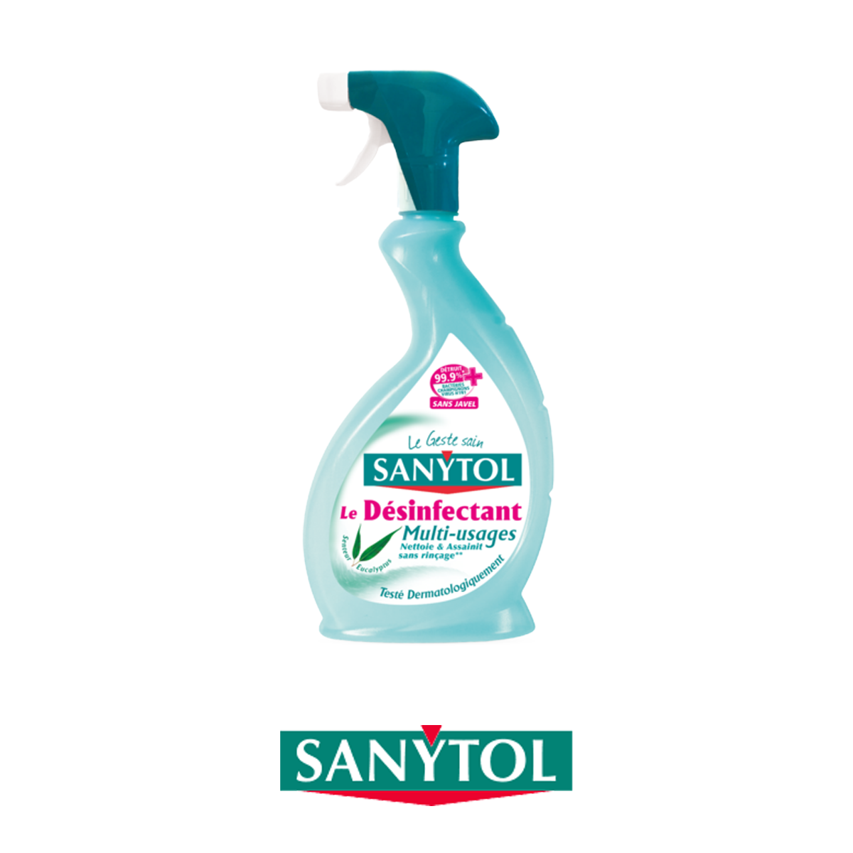 Sanytol - Désinfectant Nettoyant Multi-usages Eucalyptus & Menthe - 500ml