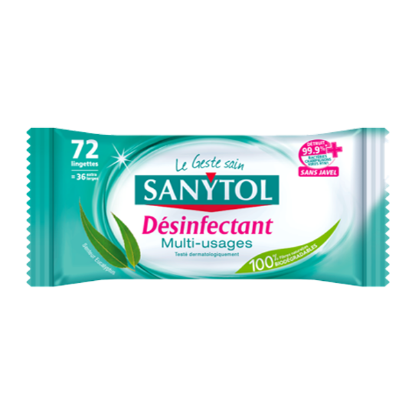 Sanytol lingettes désinfectantes multi-usages  - eucalyptus