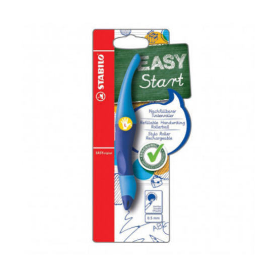 STABILO Roller EASY original + recharge - Spécial gaucher - Bleu