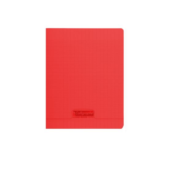 Image de Cahier piqure - Couverture Polypro 3/10ème - 17 x 22 - 90 g - Seyes - 48 pages - Rouge