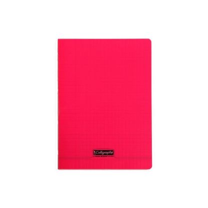 Picture of Cahier piqure - Couv Polypro 3/10ème - 21 x 29,7 - 90 g - Seyes Grands Carreaux - 48 pages - Rouge