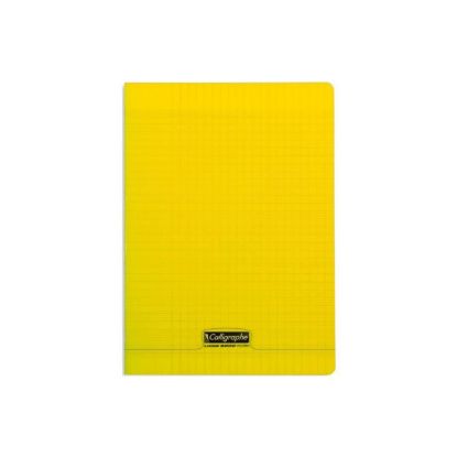 Image de Cahier piqure - Couv Polypro 3/10ème - 21 x 29,7 - 90 g - Seyes Grands Carreaux - 48 pages - Jaune