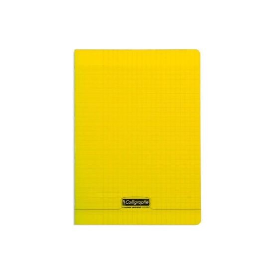 Image de Cahier piqure - Couv Polypro 3/10ème - 21 x 29,7 - 90 g - Seyes Grands Carreaux - 48 pages - Jaune