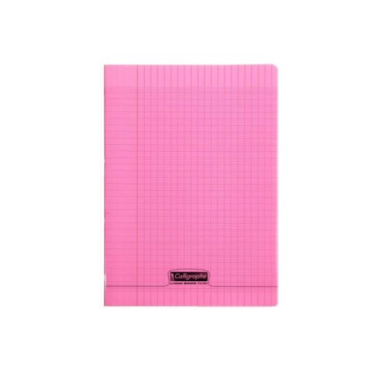 Picture of Cahier piqure - Couv Polypro 3/10ème - 21 x 29,7 - 90 g - Seyes Grands Carreaux - 96 pages - Rose