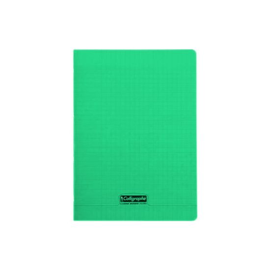 Picture of Cahier piqure - Couv Polypro 3/10ème - 21 x 29,7 - 90 g - Seyes Grands Carreaux- 96 pages - Vert