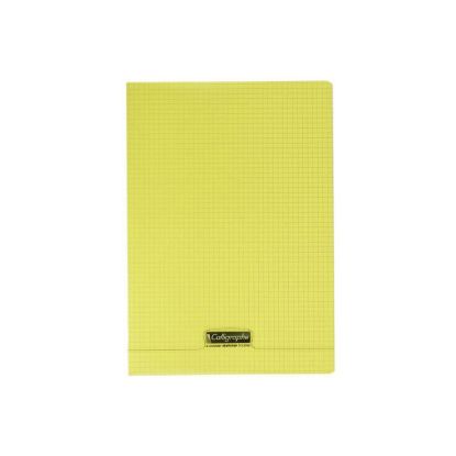 Image de Cahier piqure - Couv Polypro 3/10ème - 21 x 29,7 - 90 g - Q.5x5 - 96 pages - Jaune