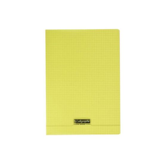 Image de Cahier piqure - Couv Polypro 3/10ème - 21 x 29,7 - 90 g - Q.5x5 - 96 pages - Jaune