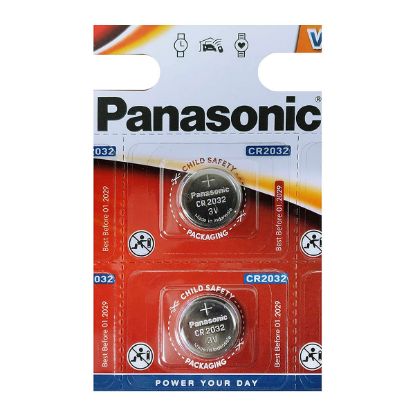 Pile bouton PANASONIC CR2032EL/2B - Lot de 2 piles