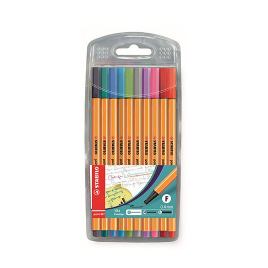 Picture of Etui chevalet x 10 stylos-feutres STABILO point 88 - coloris fun