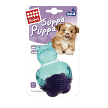 GIGWI Jouet chiots petit hippo bleu et violet