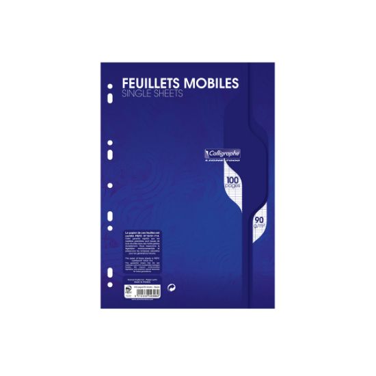 Picture of Feuillets mobiles - Perfo univers - 21 x 29,7 - 90 g - Seyes - Blanc - Paquet de 100