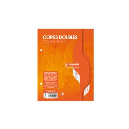 Image de Copies doubles grands carreaux - Perforées 2 trous - 17 x 22 - 70 g - Seyes - Blanc - Paquet de 120