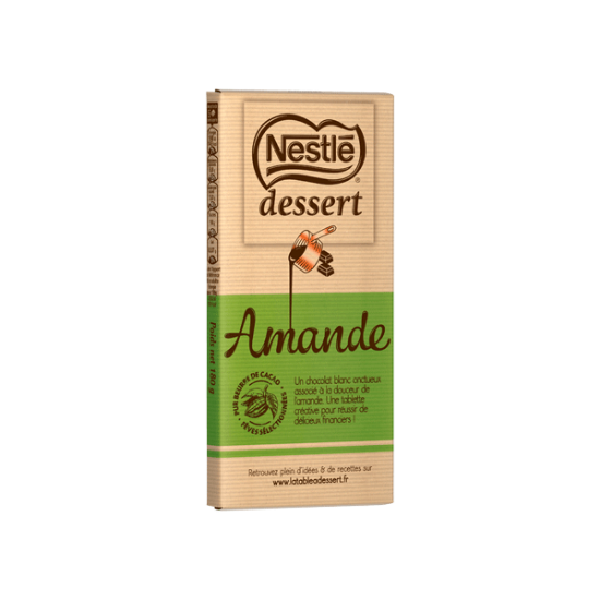 Nestlé Dessert 180g Chocolat Blanc Amande à pâtisser